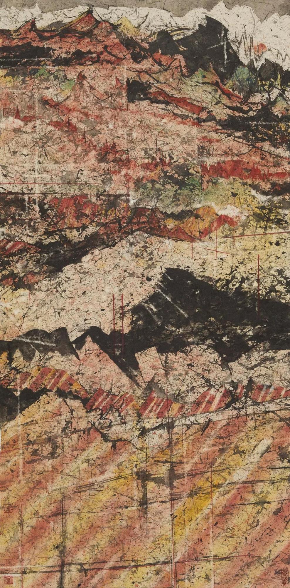 14李才根丨剥蚀地带丨140cm×70cm丨纸本设色丨2017年.jpg