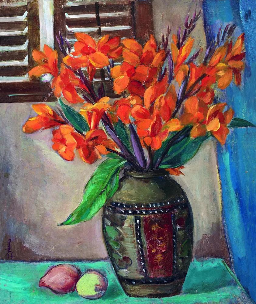 胡善馀,美人蕉,布面油彩,65×54.3厘米,1942年,龙美术馆.jpg