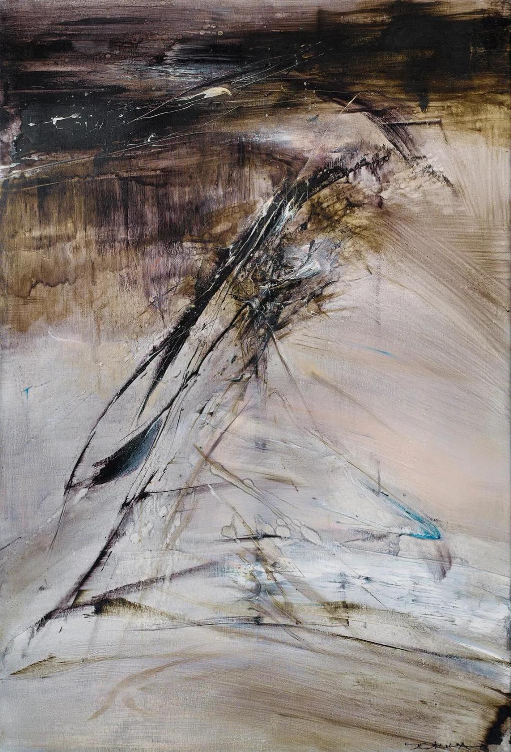 赵无极,1.12.64,布面油彩,130×89厘米,1964年,龙美术馆.jpg